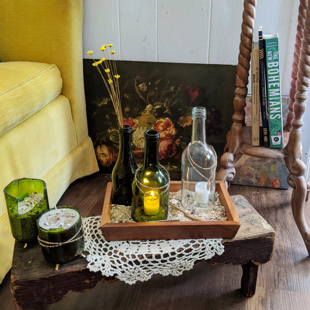 DIY Re-Purposed Wine Bottles. Candles, Votive Holders, & More!